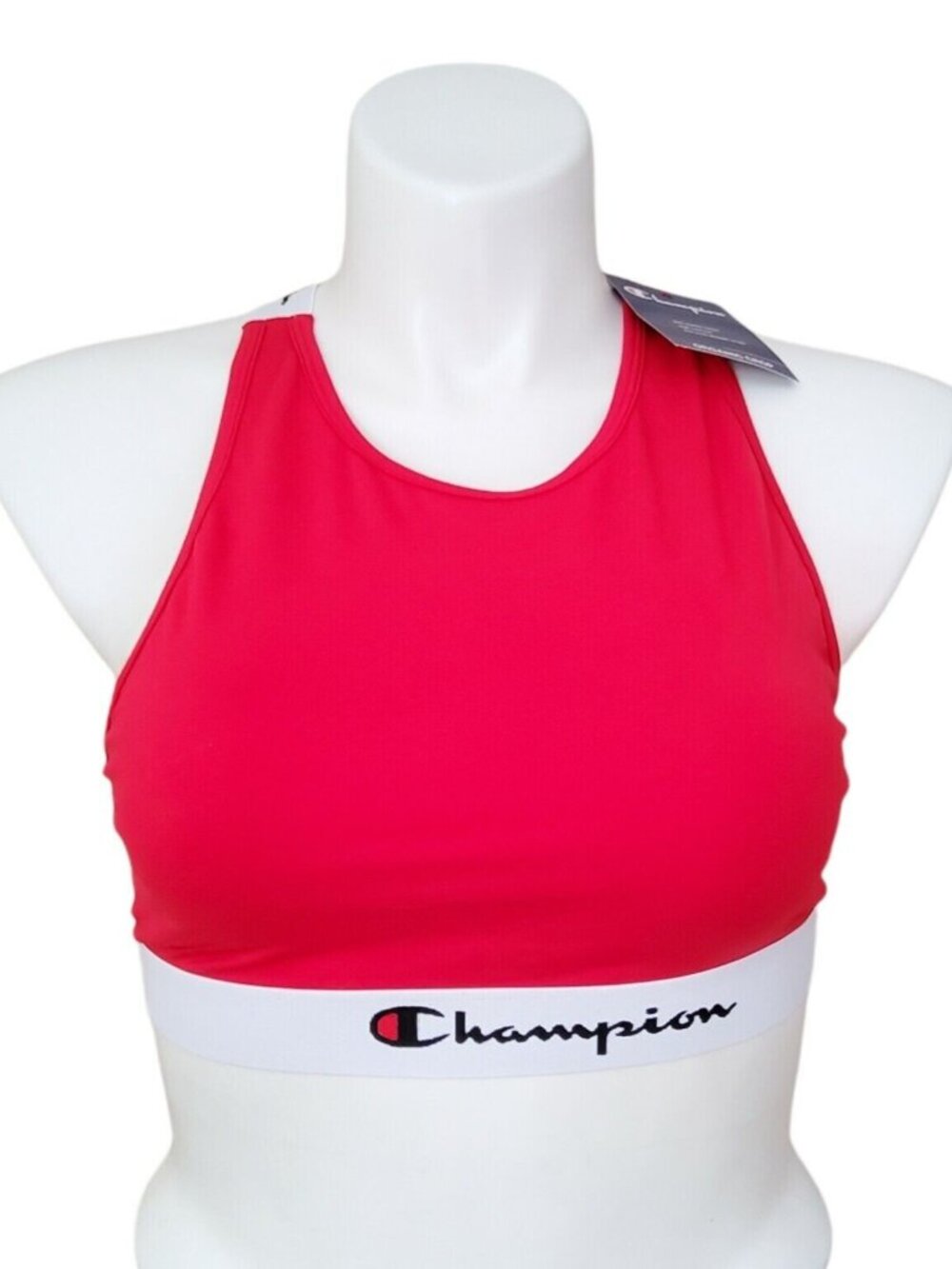 Champion Womens Sports Bra Size XL Red High Neck Racerback Straps Wireless
